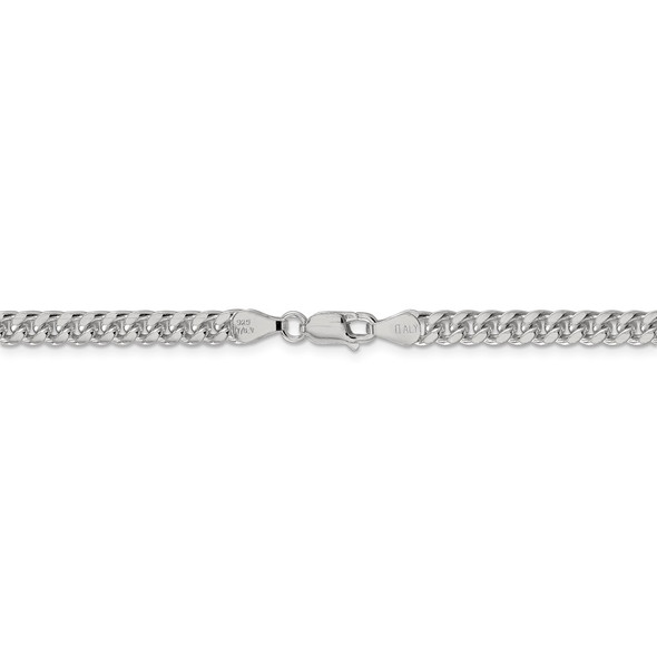 22" Sterling Silver 5mm Domed w/ Side Diamond-cut Curb Chain Necklace