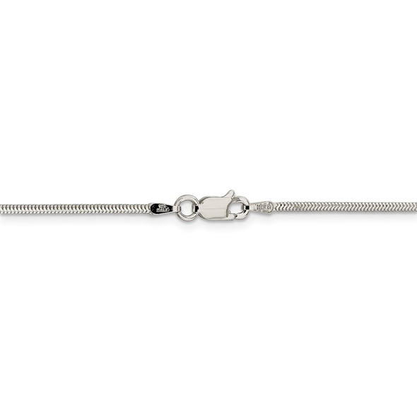 16" Sterling Silver 1.5mm Diamond-cut Flat Snake Chain Necklace