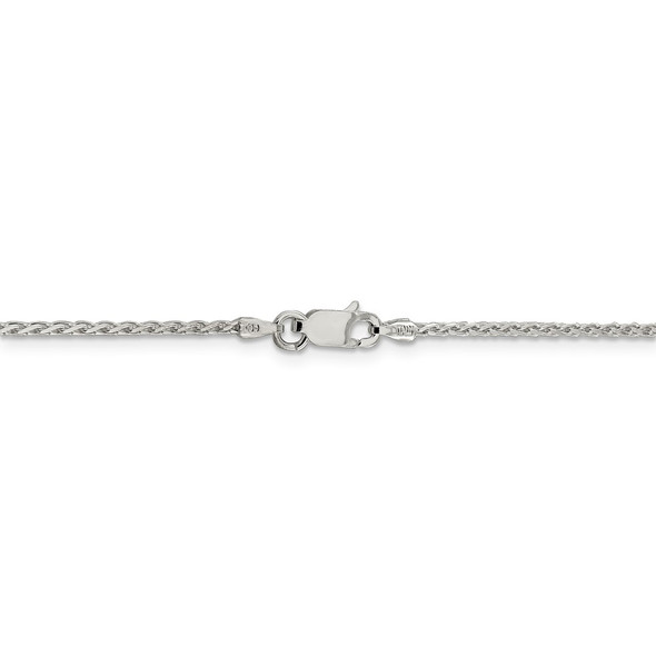 16" Sterling Silver 1.5mm Diamond-cut Round Spiga Chain Necklace