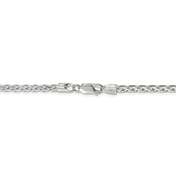 18" Sterling Silver 3.5mm Diamond-cut Round Spiga Chain Necklace