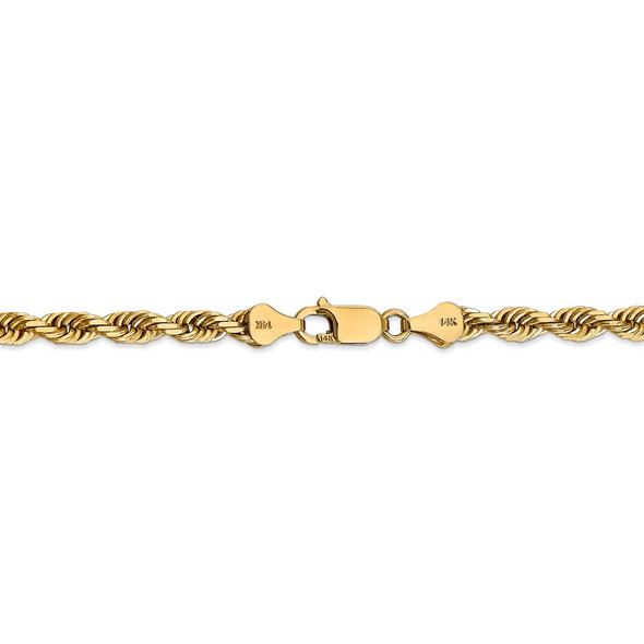20" 14k Yellow Gold 5.0mm Diamond-cut Quadruple Rope Chain Necklace
