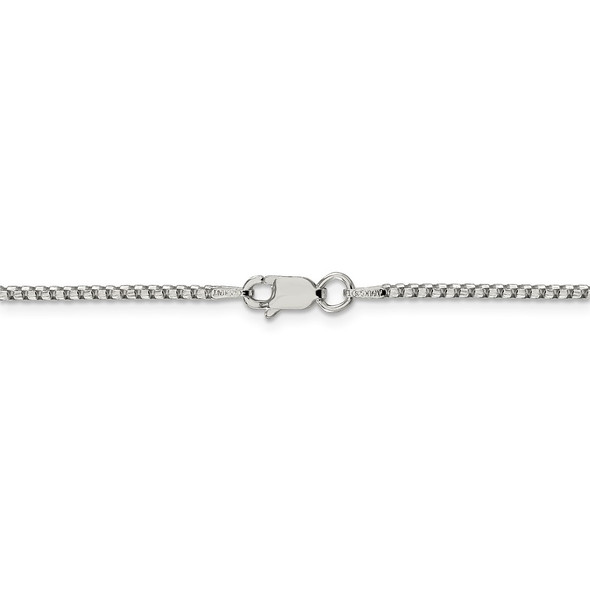 16" Sterling Silver 1.75mm Diamond-cut Round Box Chain Necklace