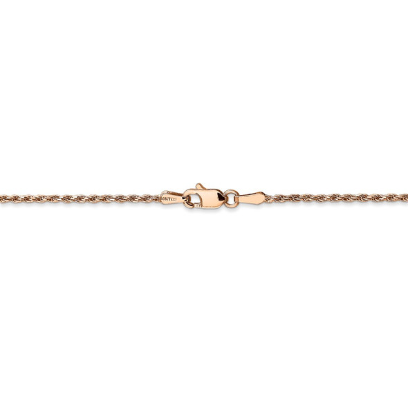 18" 14k Rose Gold 1.5mm Diamond-cut Machine-made Rope Chain Necklace