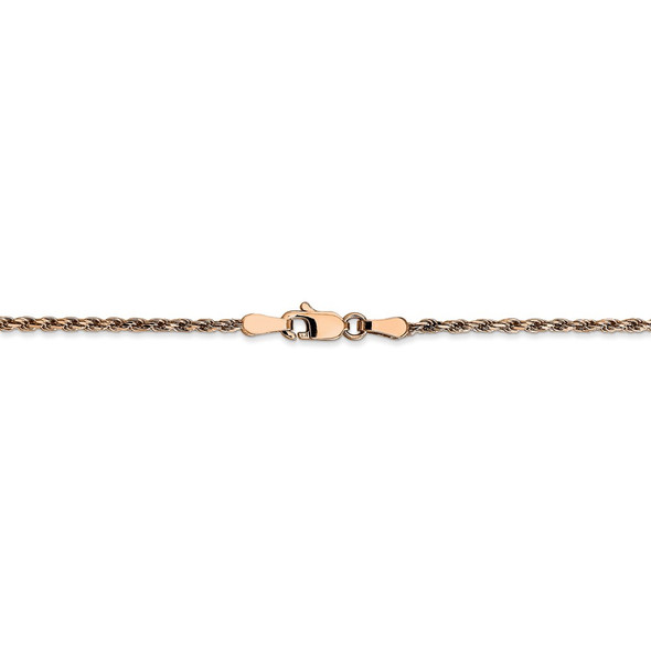 30" 14k Rose Gold 1.8mm Diamond-cut Machine-made Rope Chain Necklace