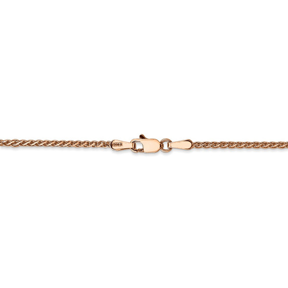 18" 14k Rose Gold 1.4mm Diamond-cut Spiga Chain Necklace