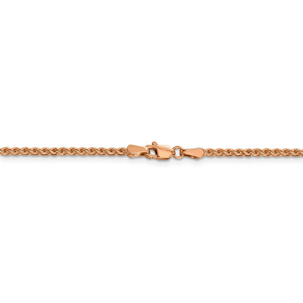 24" 14k Rose Gold 1.8mm Diamond-cut Spiga Chain Necklace