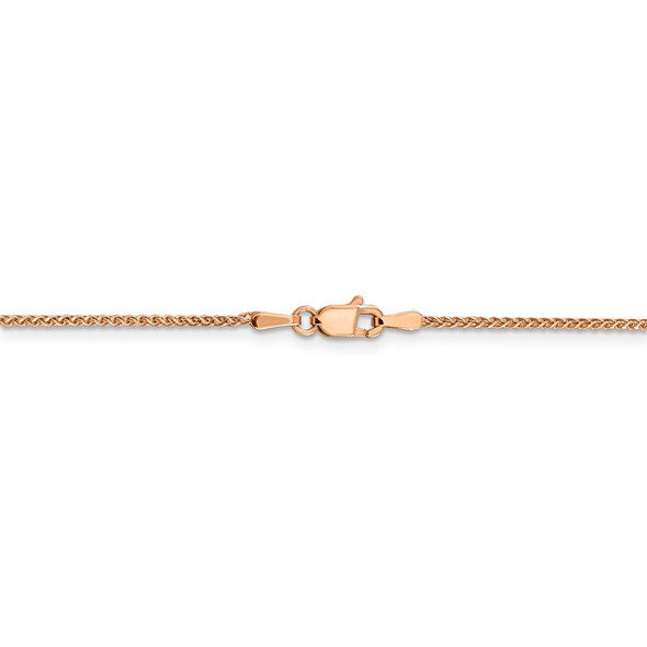 18" 14k Rose Gold 1.2mm Diamond-cut Spiga Chain Necklace