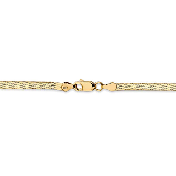 24" 14k Yellow Gold 3mm Silky Herringbone Chain Necklace