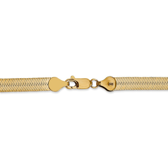 30" 14k Yellow Gold 5.5mm Silky Herringbone Chain Necklace