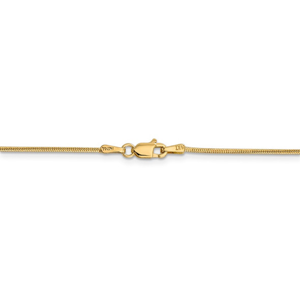 24" 14k Yellow Gold 1.1mm Round Snake Chain Necklace