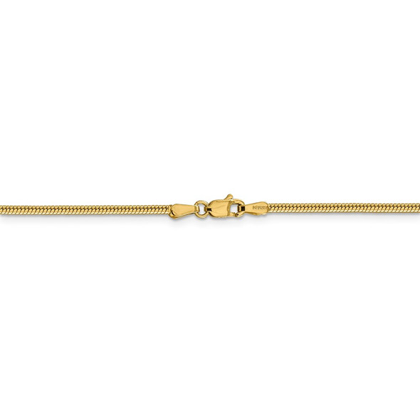 24" 14k Yellow Gold 1.85mm Round Snake Chain Necklace