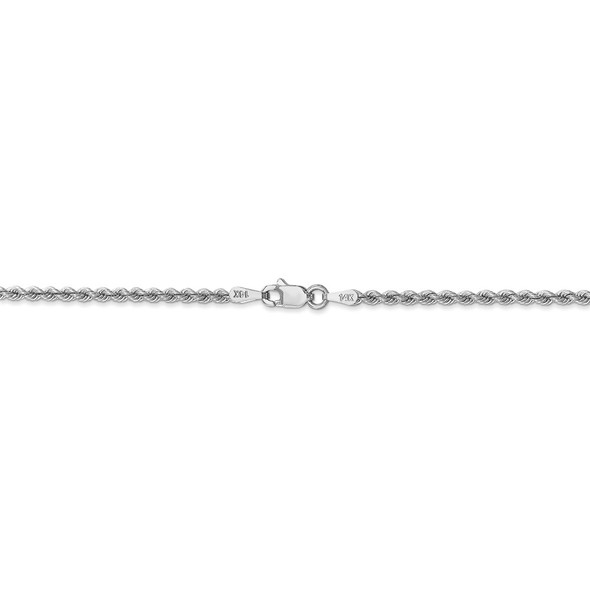 20" 14k White Gold 2.25mm Regular Rope Chain Necklace