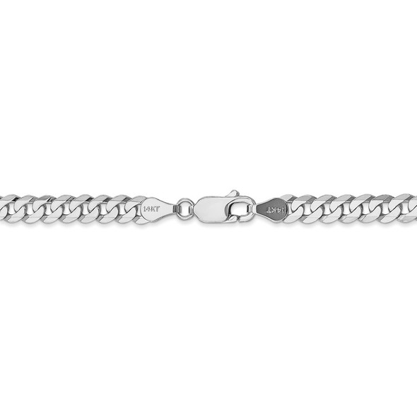 20" 14k White Gold 4.75mm Flat Beveled Curb Chain Necklace