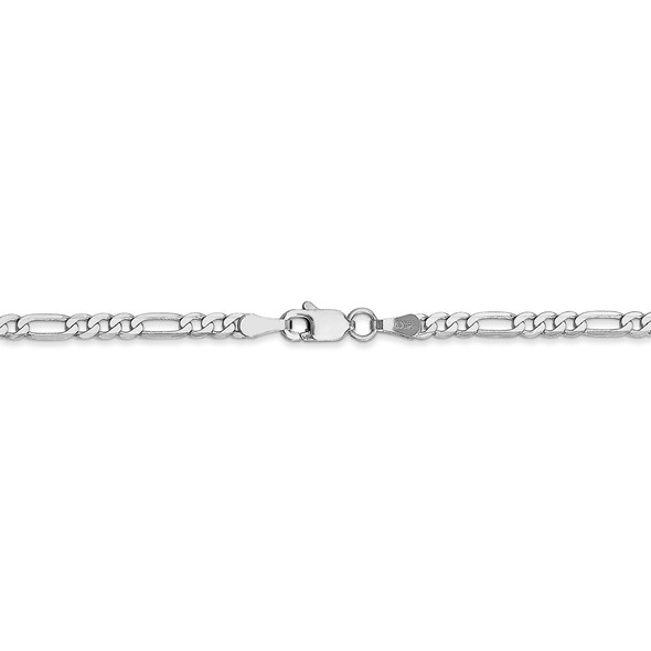 16" 14k White Gold 2.75mm Flat Figaro Chain Necklace