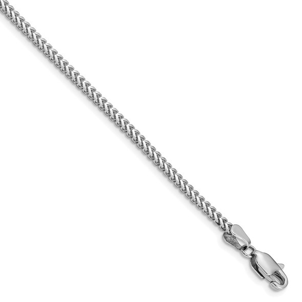 8" 14k White Gold 2mm Franco Chain Bracelet