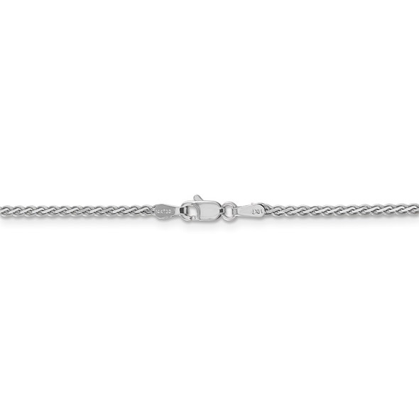 20" 14k White Gold 1.8mm Flat Wheat Chain Necklace