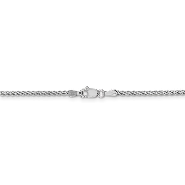 24" 14k White Gold 1.8mm Flat Wheat Chain Necklace