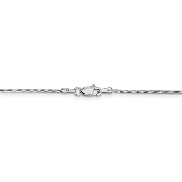 30" 14k White Gold 1.1mm Round Snake Chain Necklace