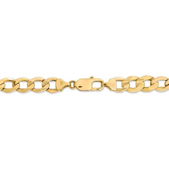 24" 14k Yellow Gold 8mm Semi-Solid Curb Chain Necklace