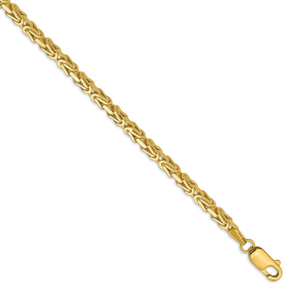 7" 14k Yellow Gold 2.5mm Byzantine Chain Bracelet