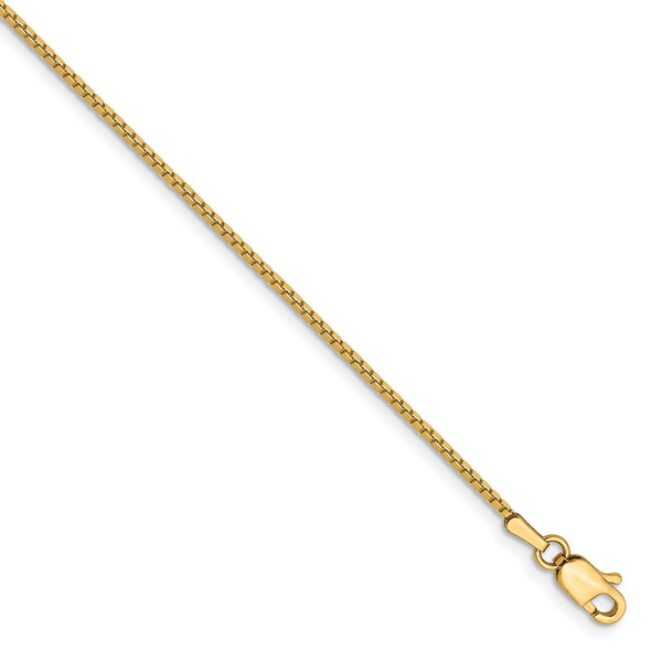 7" 14k Yellow Gold 1.05mm Box Chain Bracelet