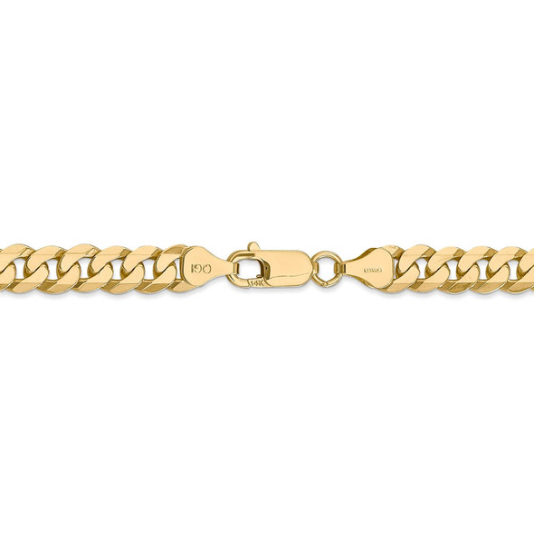 26" 14k Yellow Gold 7.25mm Flat Beveled Curb Chain Necklace
