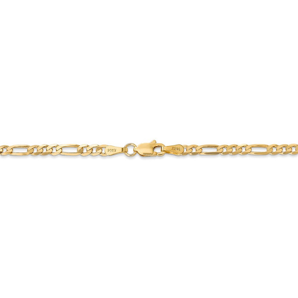 30" 14k Yellow Gold 3mm Flat Figaro Chain Necklace
