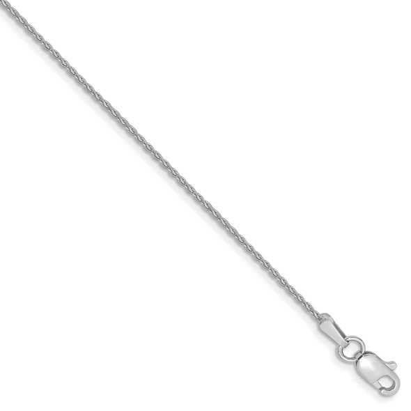 6" 14k White Gold 1.2mm Parisian Wheat Chain Bracelet