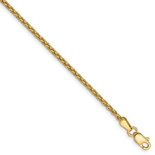 8" 14k Yellow Gold 1.75mm Parisian Wheat Chain Bracelet