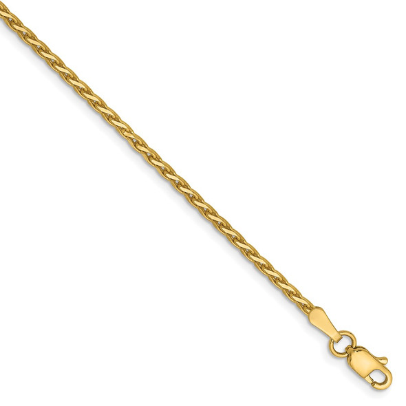 8" 14k Yellow Gold 1.9mm Diamond-cut Parisian Wheat Chain Bracelet