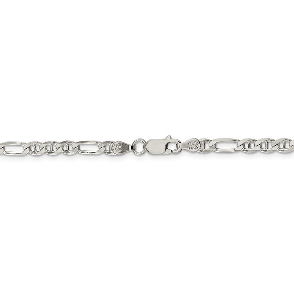 26" Sterling Silver 3.75mm Figaro Anchor Chain Necklace