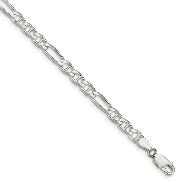 8" Sterling Silver 4.5mm Figaro Anchor Chain Bracelet