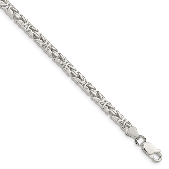 8" Sterling Silver 3.25mm Byzantine Chain Bracelet