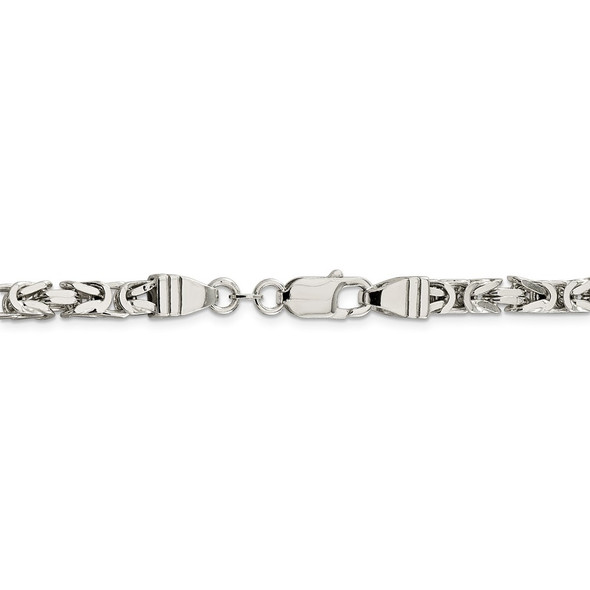 26" Sterling Silver 5mm Byzantine Chain Necklace