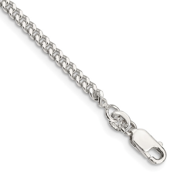 8" Sterling Silver 3mm Curb Chain Bracelet