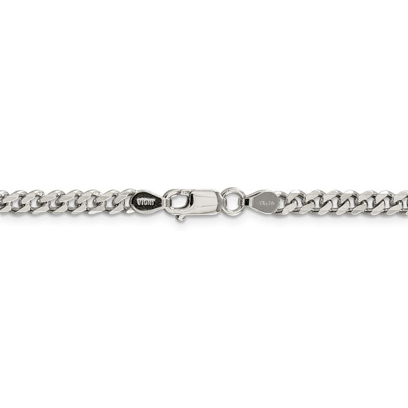 30" Rhodium-plated Sterling Silver 4.5mm Curb Chain Necklace