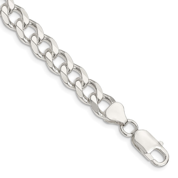 7" Sterling Silver 8mm Curb Chain Bracelet