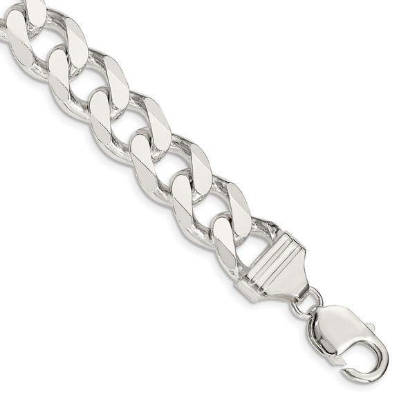 9" Sterling Silver 13mm Curb Chain Bracelet