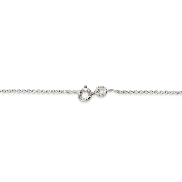18" Rhodium-plated Sterling Silver 1mm Cable Chain Necklace