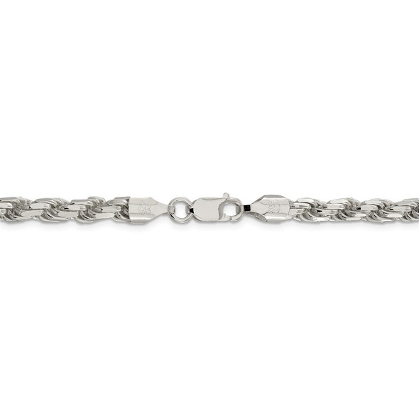 28" Sterling Silver 5.75mm Diamond-cut Rope Chain Necklace