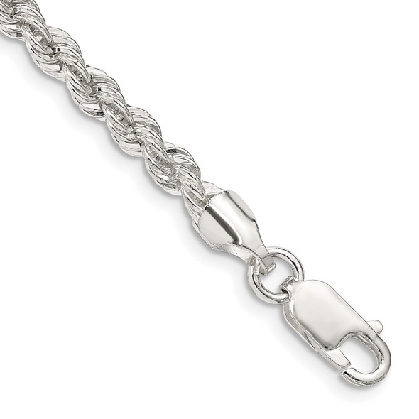 9" Sterling Silver 4.3mm Solid Rope Chain Anklet