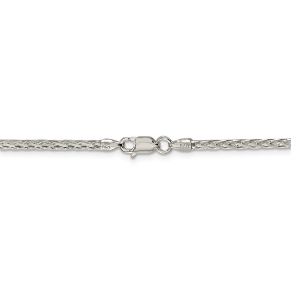 28" Sterling Silver 2.5mm Diamond-cut Spiga Chain Necklace