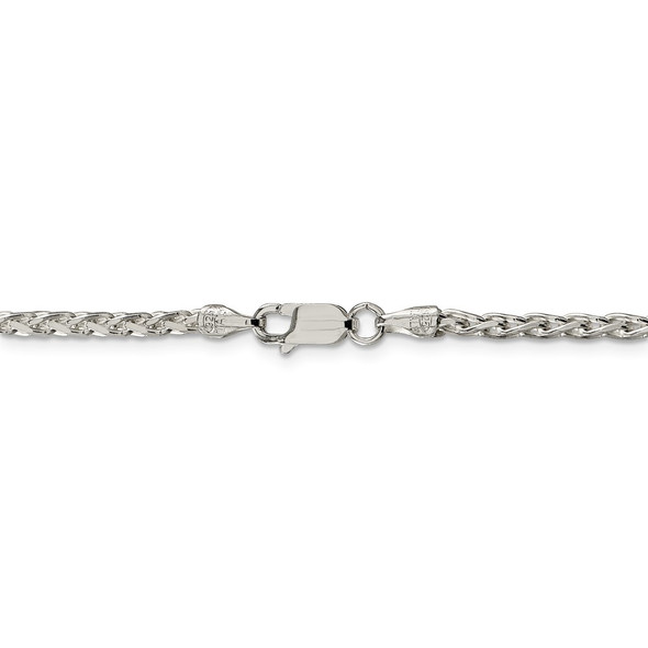 26" Sterling Silver 2.75mm Diamond-cut Spiga Chain Necklace