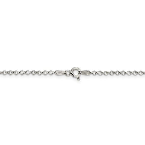 22" Sterling Silver 2mm Rolo Chain Necklace with Spring Ring Clasp