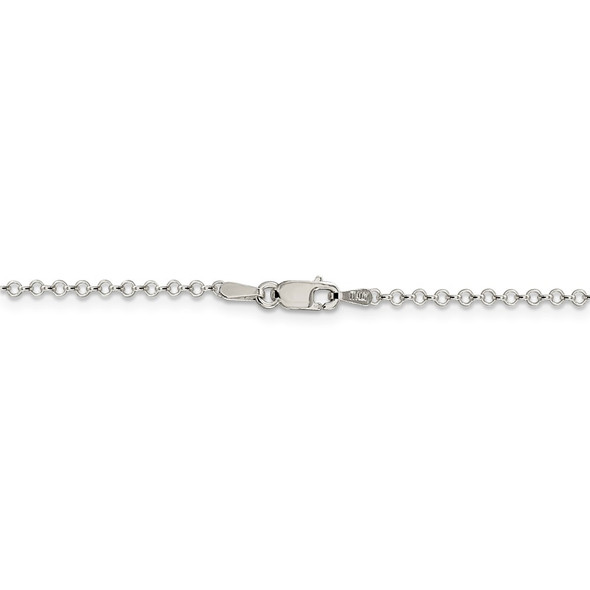 26" Sterling Silver 2mm Rolo Chain Necklace with Lobster Clasp