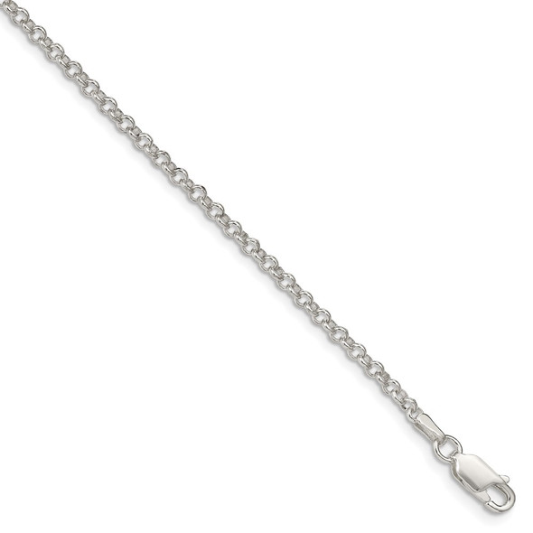 9" Sterling Silver 2.5mm Rolo Chain Bracelet