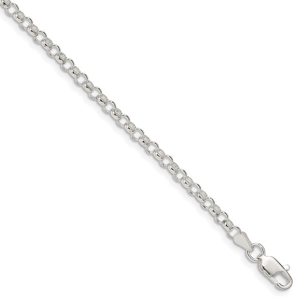 7" Sterling Silver 3mm Rolo Chain Bracelet