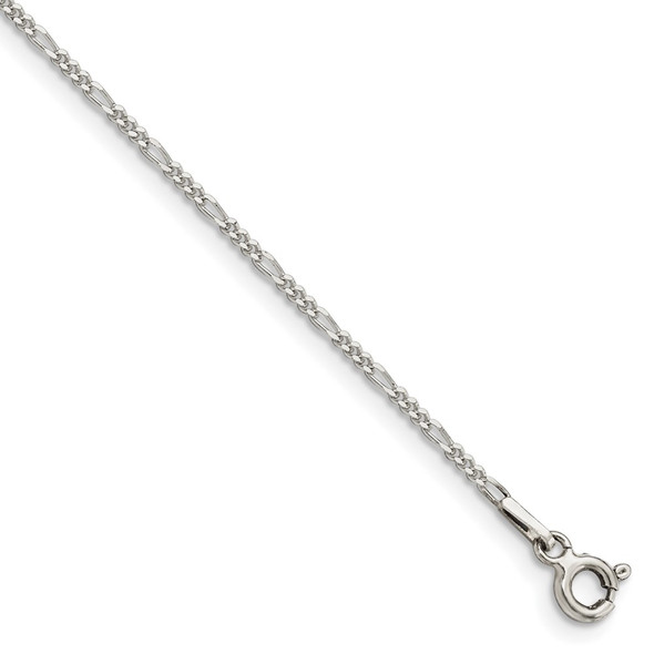 7" Sterling Silver 1.4mm Figaro Chain Bracelet