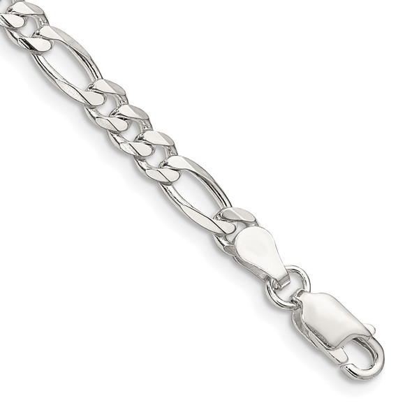 7" Sterling Silver 4.5mm Figaro Chain Bracelet