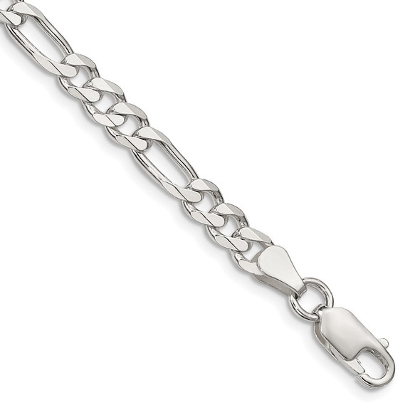 9" Sterling Silver 5.5mm Figaro Chain Bracelet